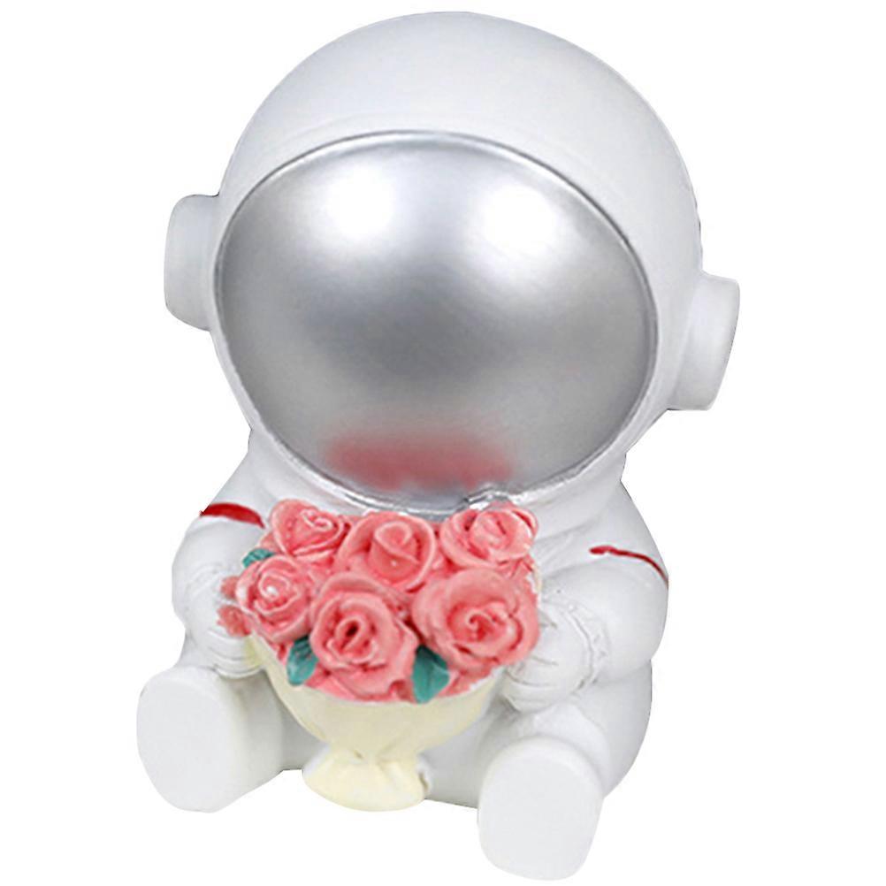 Astronaut Figurine Resin Statue for Desktop Decoration 5Pcs Set White