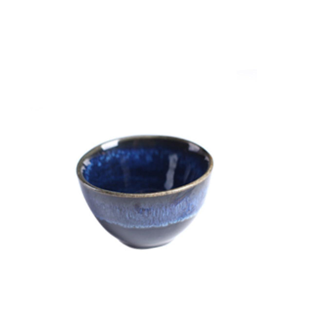 Japanese Style Ceramic Sake Cups Blue Handmade 3Piece Set, Traditional Asian Design, For Entertaining And Daily Use