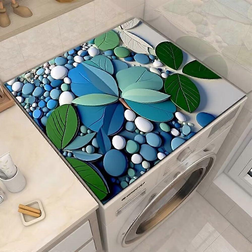 Washer And Dryer  Protector Mat 70x70cm Cobblestone Leaf Pattern A Size Absorbent Diatomaceous Mat For Laundry Room