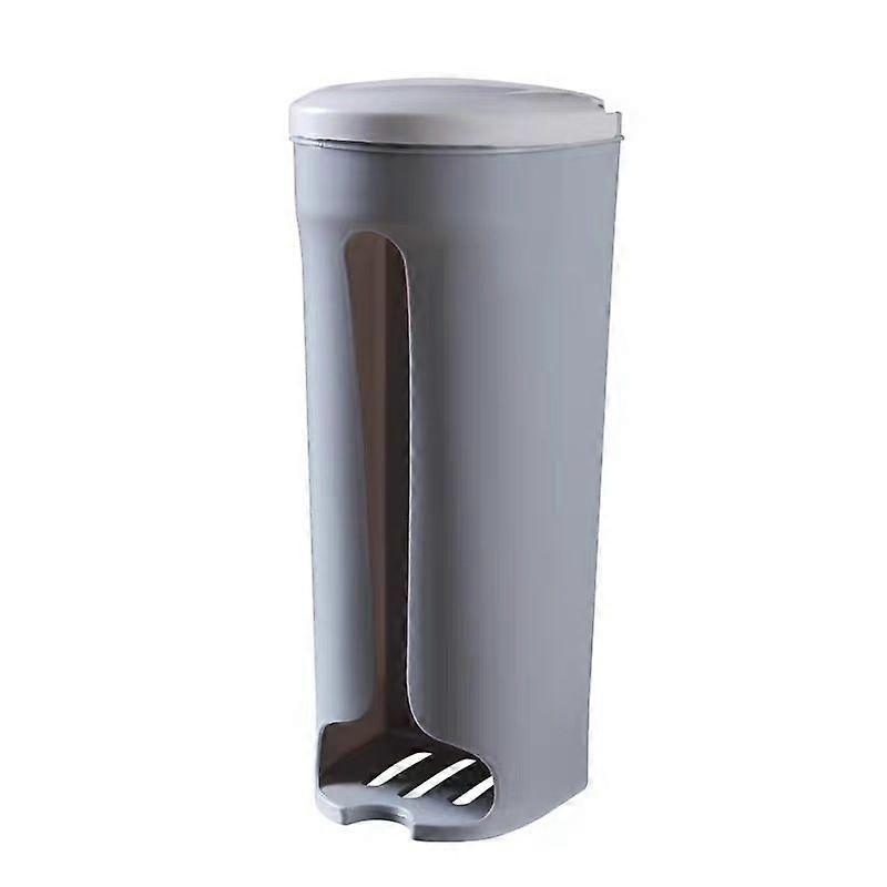 Garbage Bag Storage Box Home Kitchen Bathroom Wall Mounted Plastic Storage Rack (Grey)