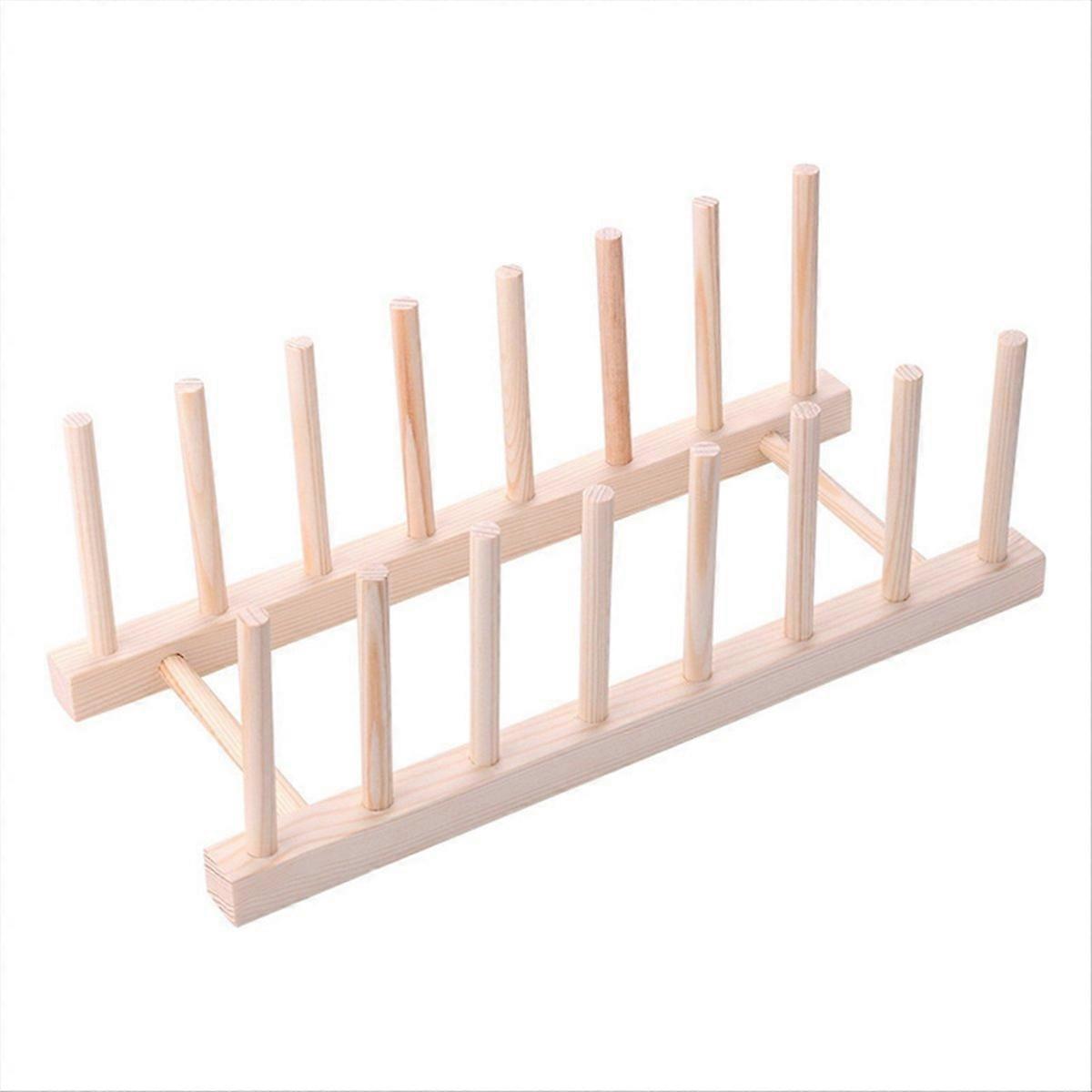 Tableware Drain Rack, Plate Rack, Cutting Board Wooden Drying Rack