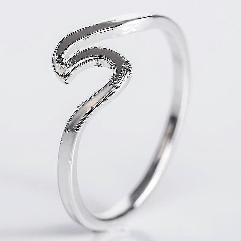 Simple Silver Wave Ring - Creative Statement Silver Wave Ring