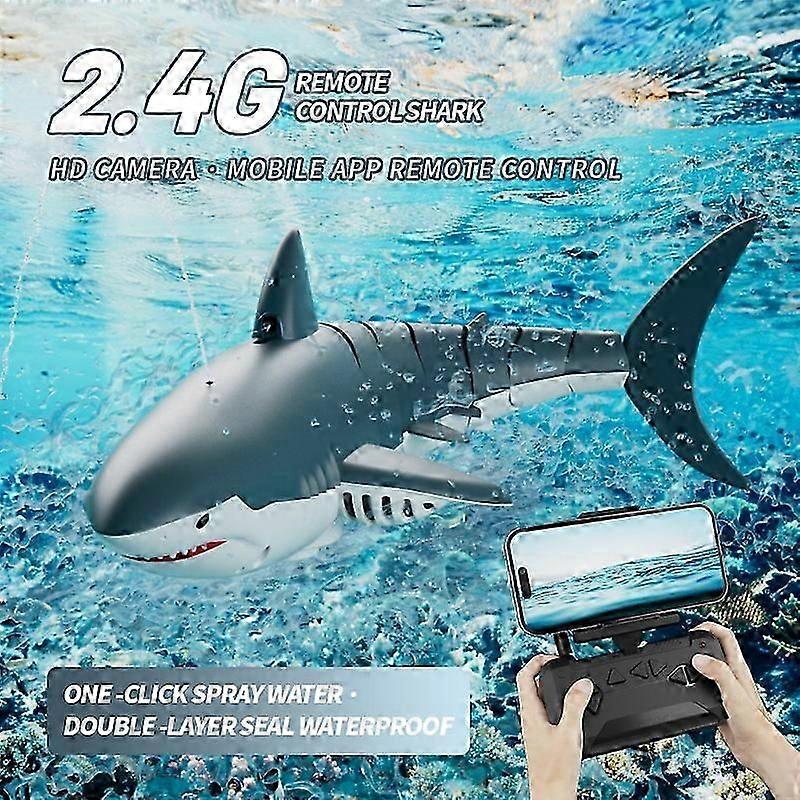 4DRC S6 Bionic Remote Control Shark Spray Water Toy with Camera Electric Megalodon RC Toy,2