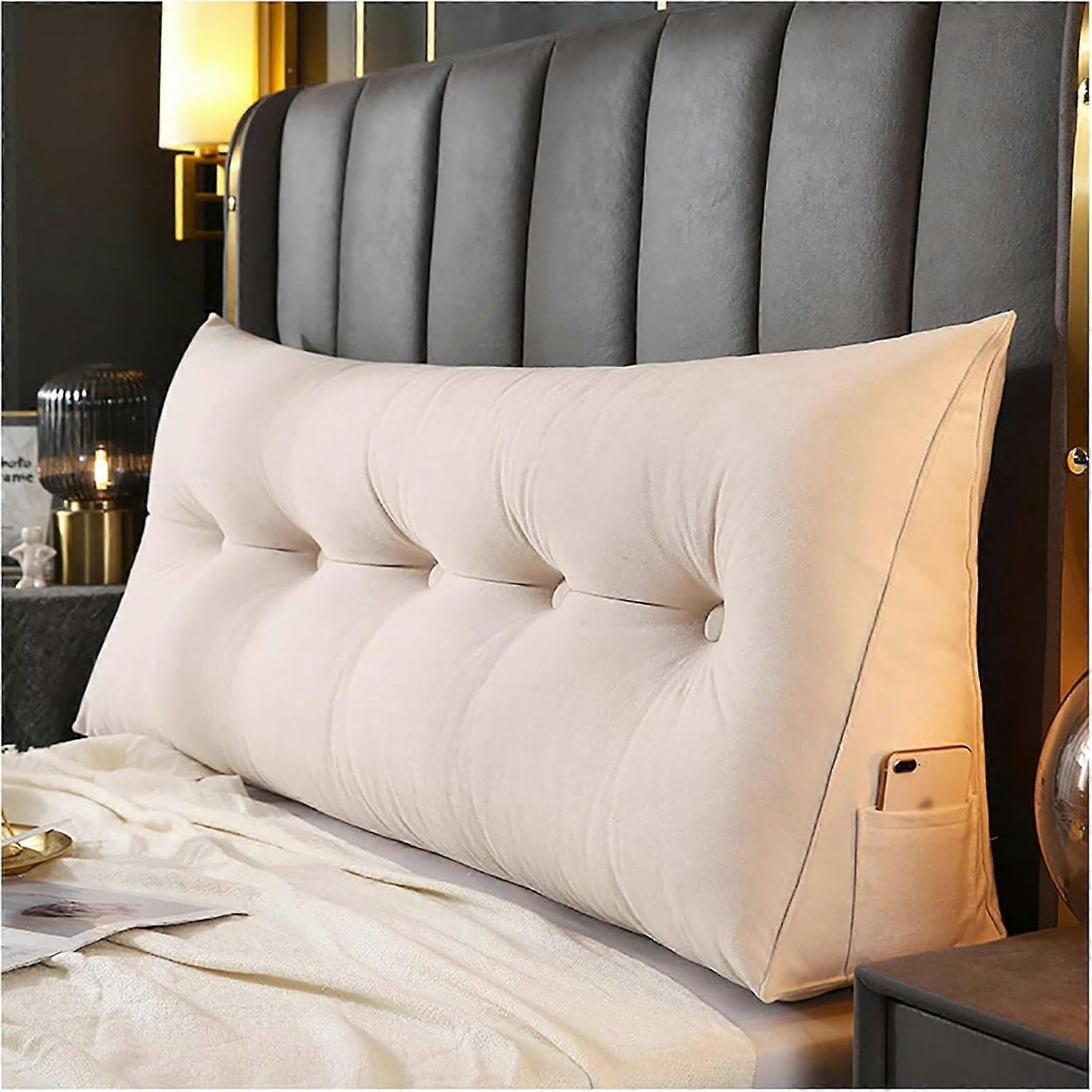 Triangular Large Bolster Headboard Wedge Pillow Reading Pillow Backrest Support Long Backrest Position For Bed Use