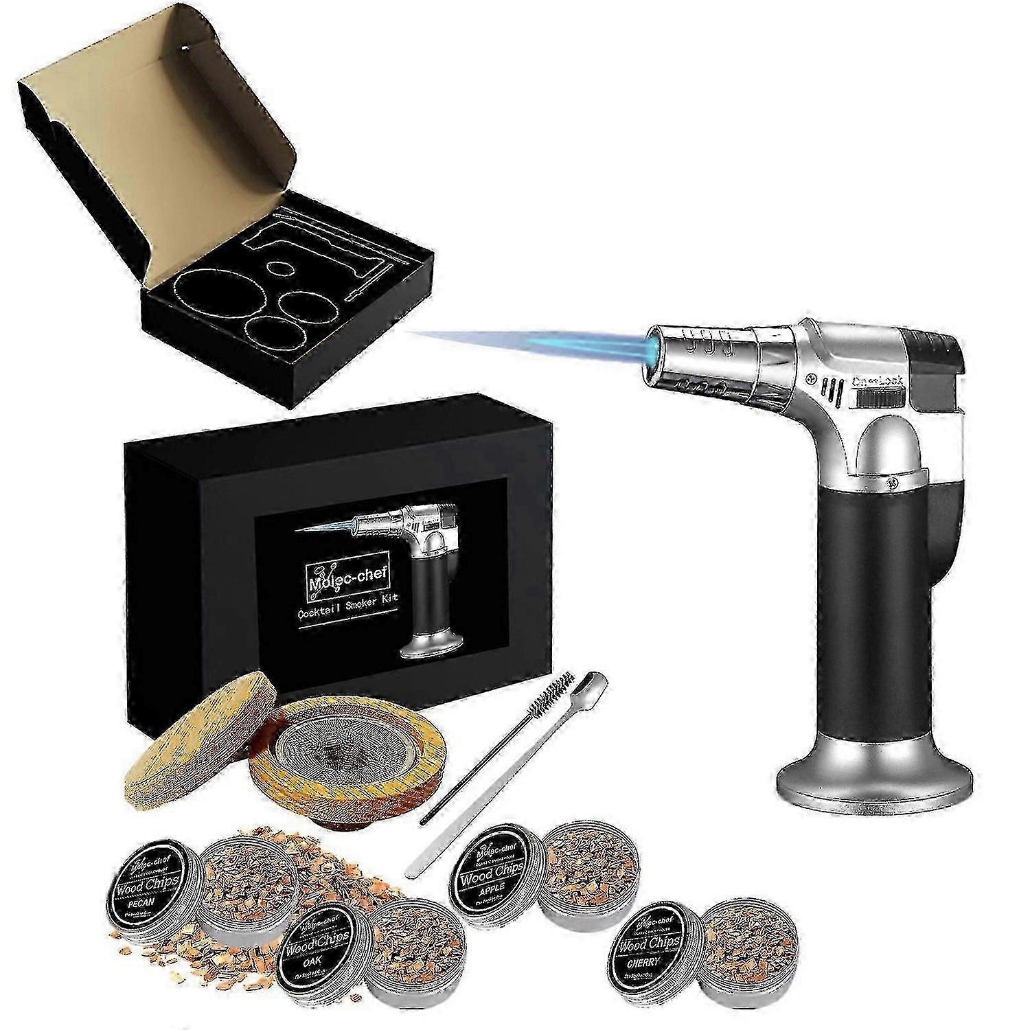 Cocktail Smoker Kit with Torch and Wood Chips for Whiskey and Bourbon,Aged