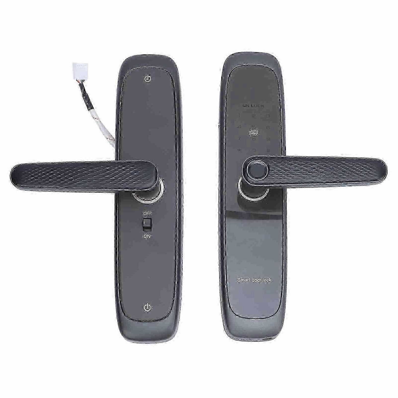 Enhanced Safety Door Handle Lock with Fingerprint Keypad & App Control for Emergency Access