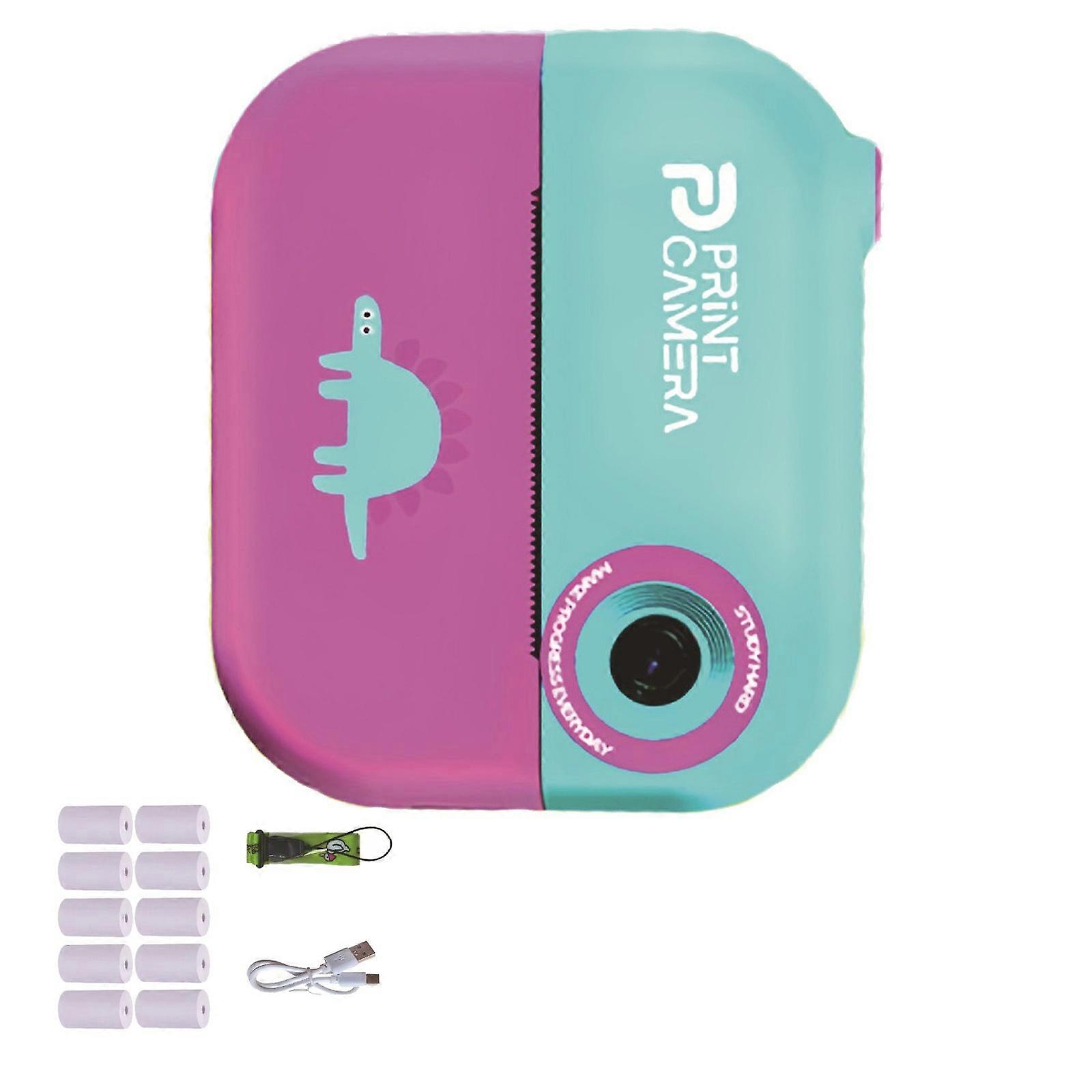 16x Enlarge Kids Digital Camera With Immediate Print Function Preloaded Filters Creative Firing USB CREATE Charging  Pink