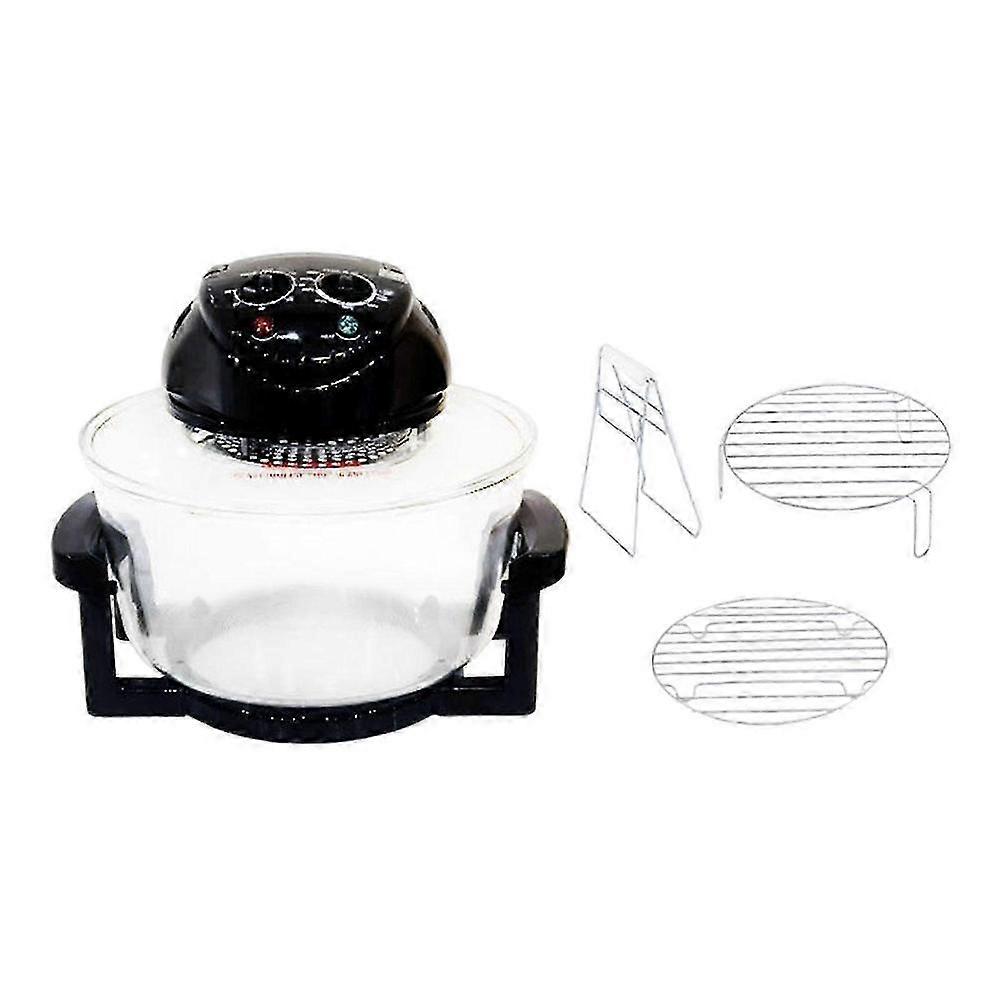 12L Transparent View Air Fryer Oven for Baking, Roasting, and Pizza in White