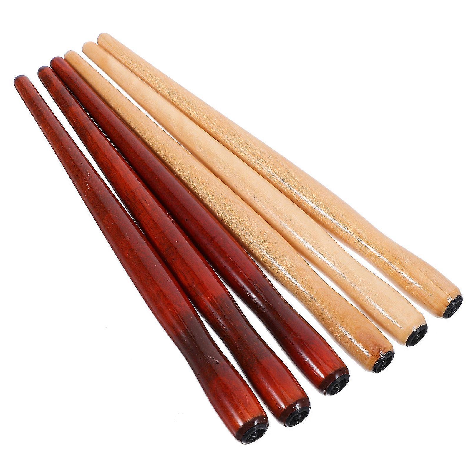Assorted Color Dip Pen Holder for Writing Use 6Pcs Wooden Plastic Design