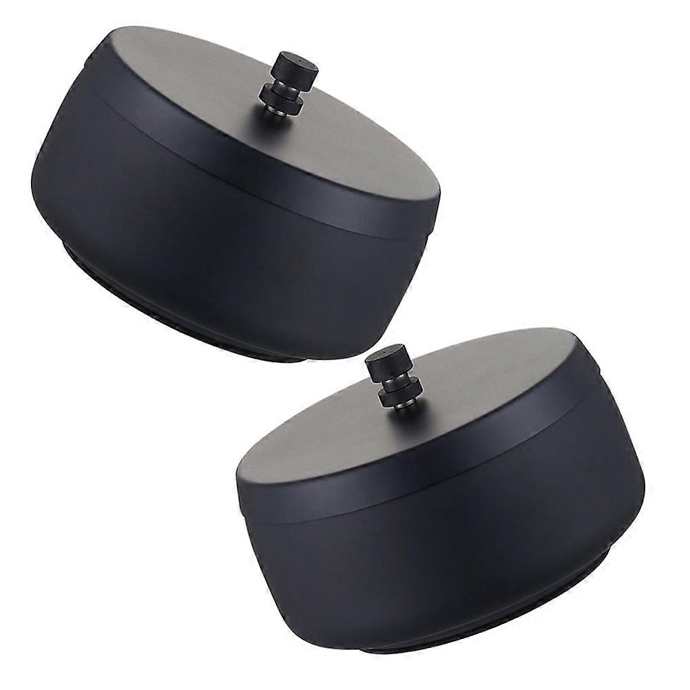 Windproof Stainless Steel Ashtray with Lid for Storage 2Pcs Black