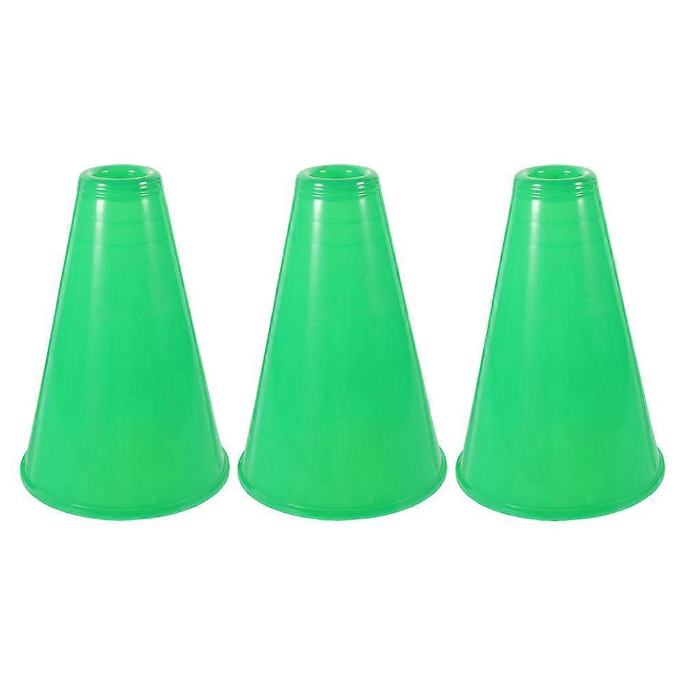 Green Outdoor Megaphone for Game Portable Design 3Pcs Party Noisemaker