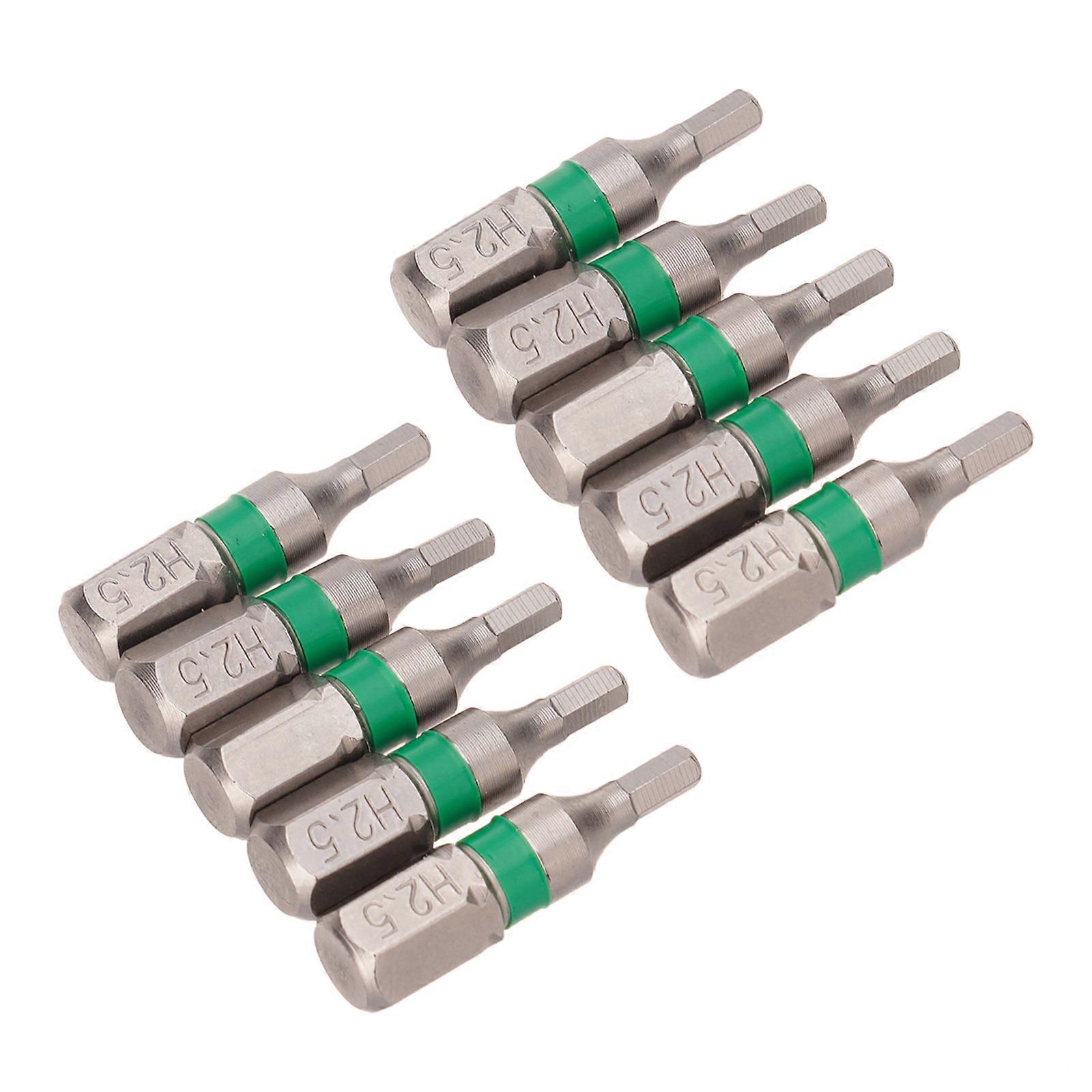 10pcs Magnetic Hex Screwdriver Bit 2.5mm Hex Shank for Home Repairs Tool Bit Replacements for Lost, Broken Bit Tool Multicolor