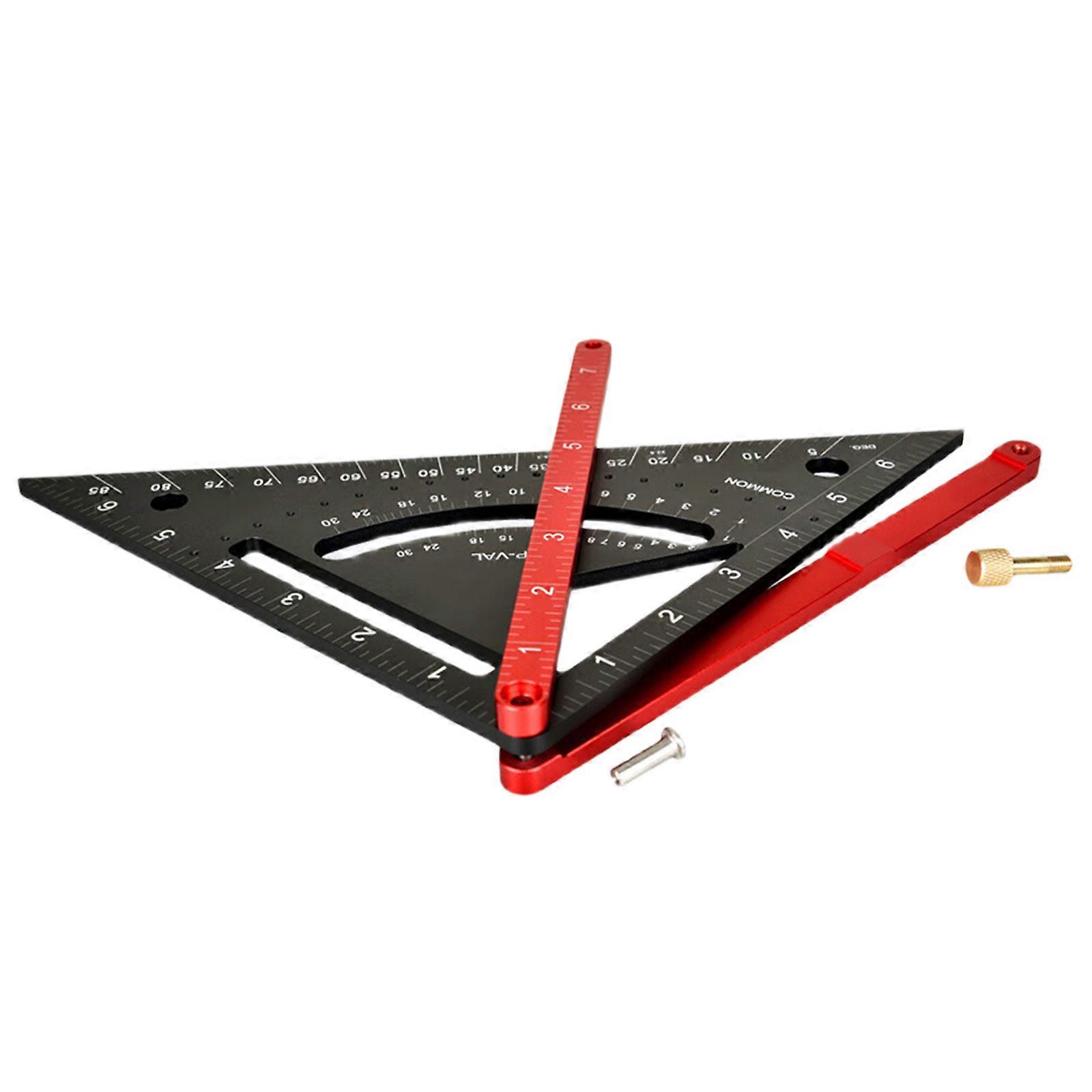 7Inch Carpentry Square Try Square Triangles Ruler Metric Protractor 45 90 Degree Drawing Triangles Ruler Rafter Square Multicolor