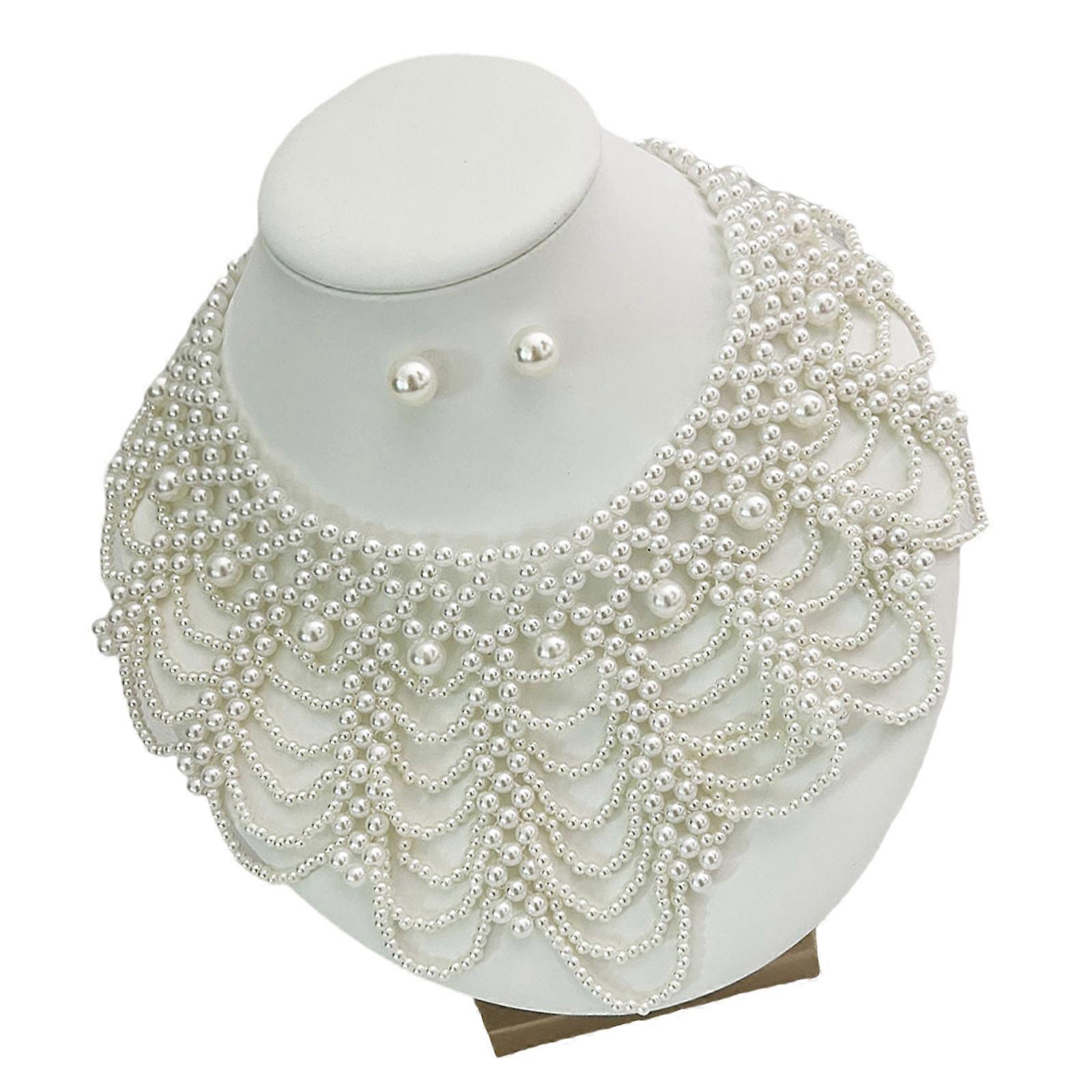 Lightweight Ethnic Inspired Pearls Strand Necklace Adjustable Length For Versatile Styling And Daily Comfort  White