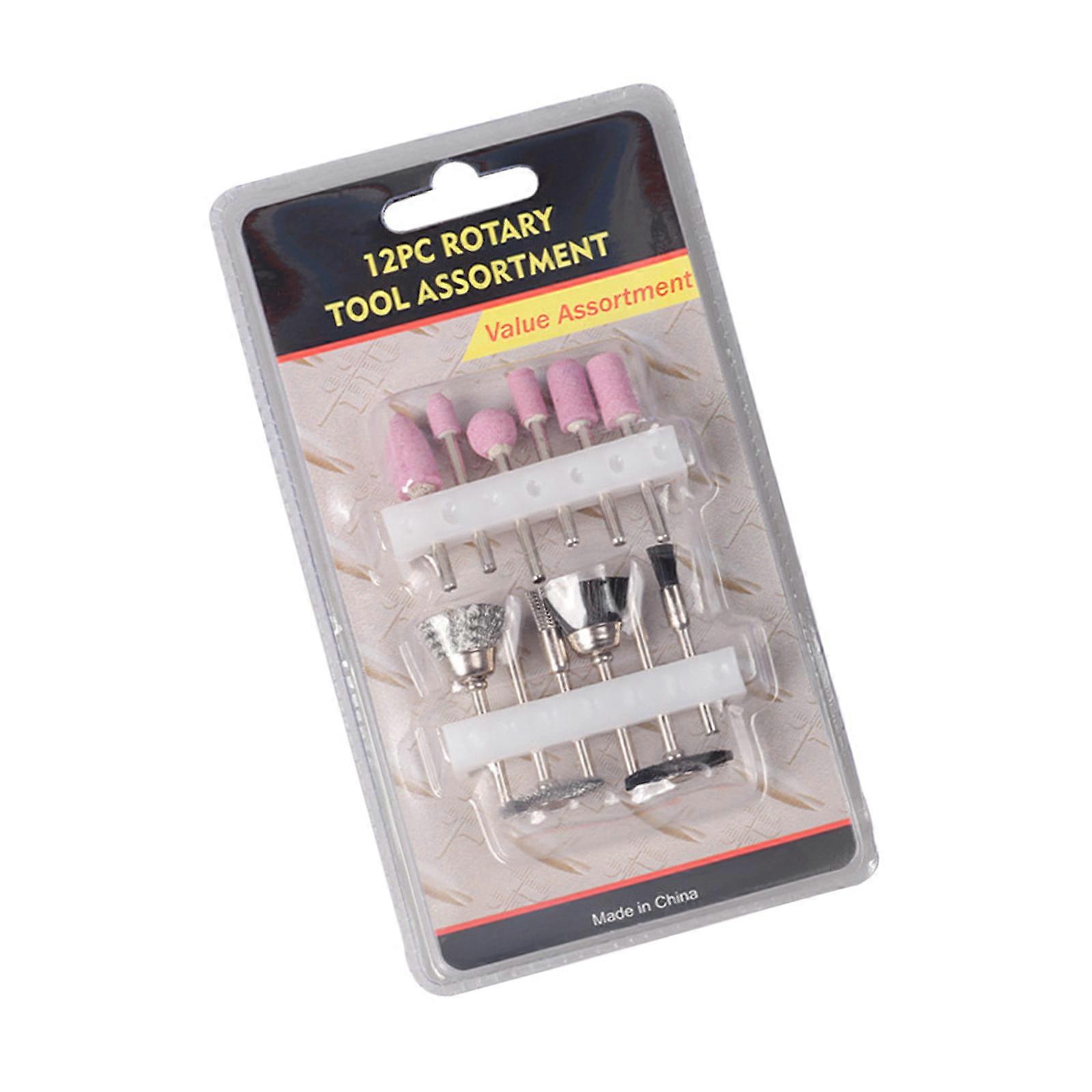 12pc Stone Courage Crushing Burr Set for Smooth Polishing Detailed Engraving and Strong Metalwork Multicolor