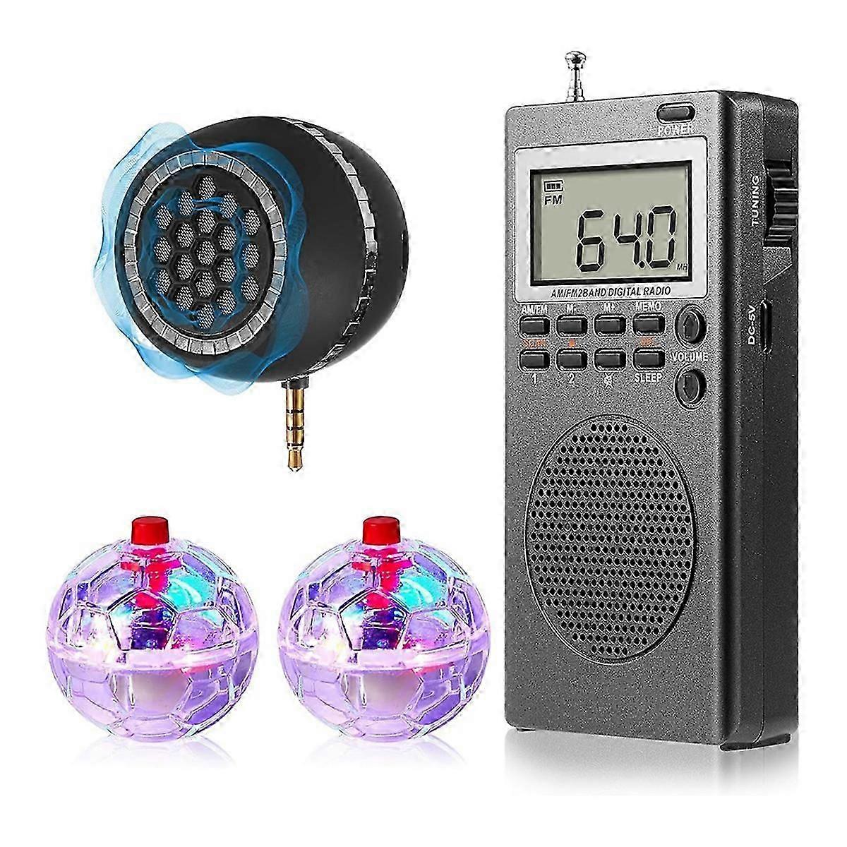 4件Spirit Box设备套件，带2个LED猫球1个Spirit Box扬声器超自然设备套件，适用于家庭办公室户外