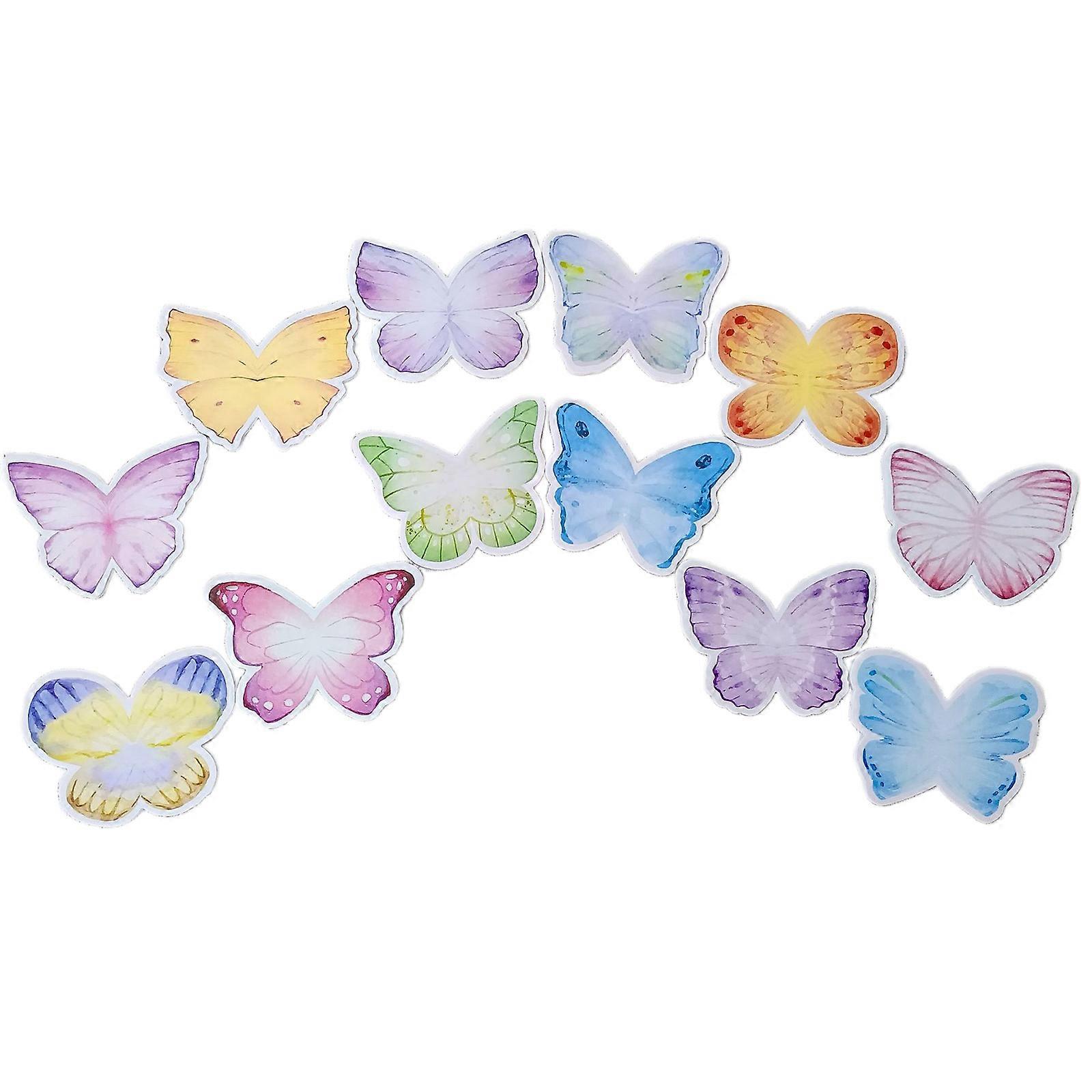 12 Divisions Adhesive Butterfly Note Mattresses Assorted Dyes Easy Tear for Task Management Multicolor