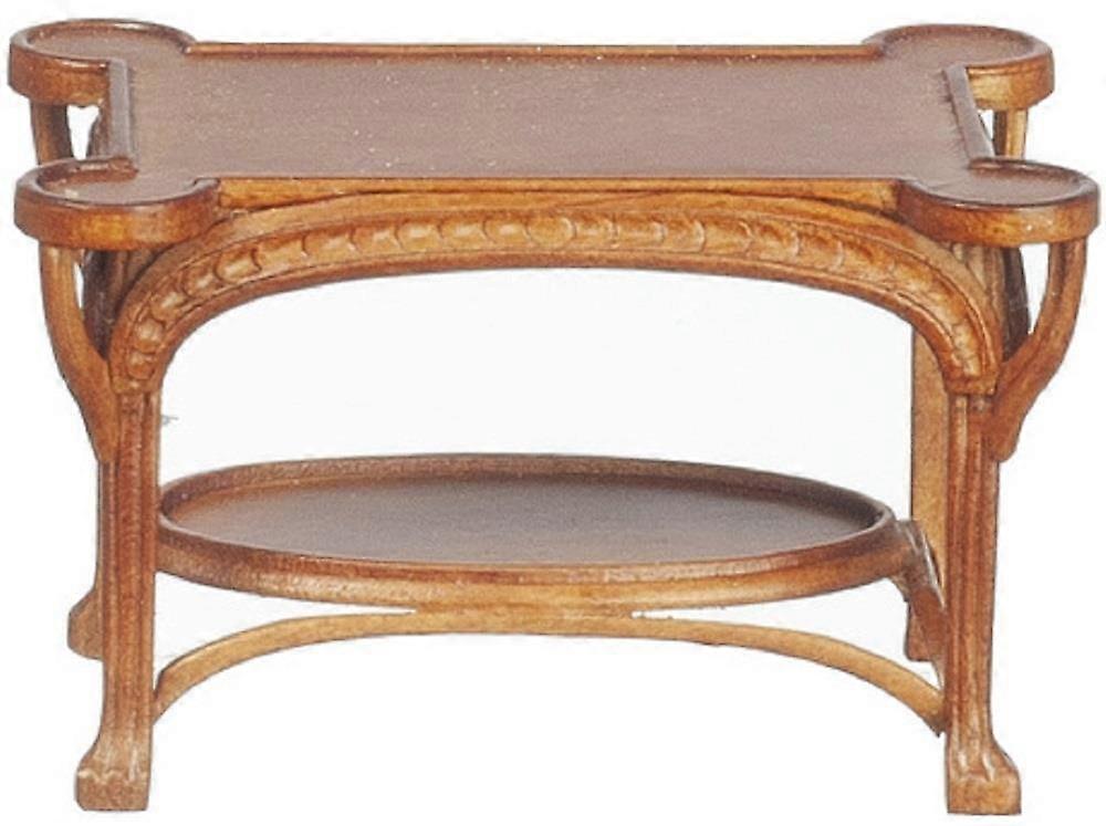 Dolls House Art Nouveau Walnut Coffee Sofa Table Jbm Miniature Furniture 1:12