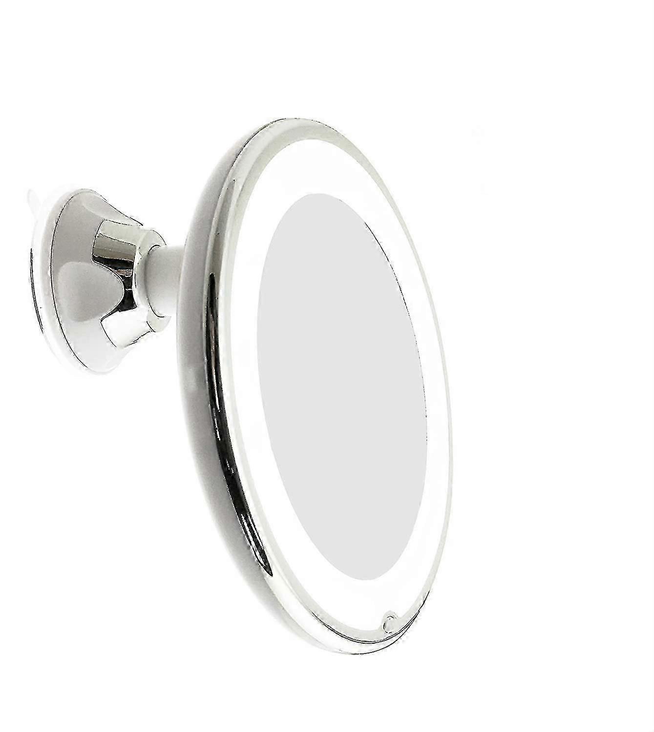 Led Lighted 10x Magnifying Makeup Mirror With Power Loing Suction Cup, Bright Diffused Light And 360 p