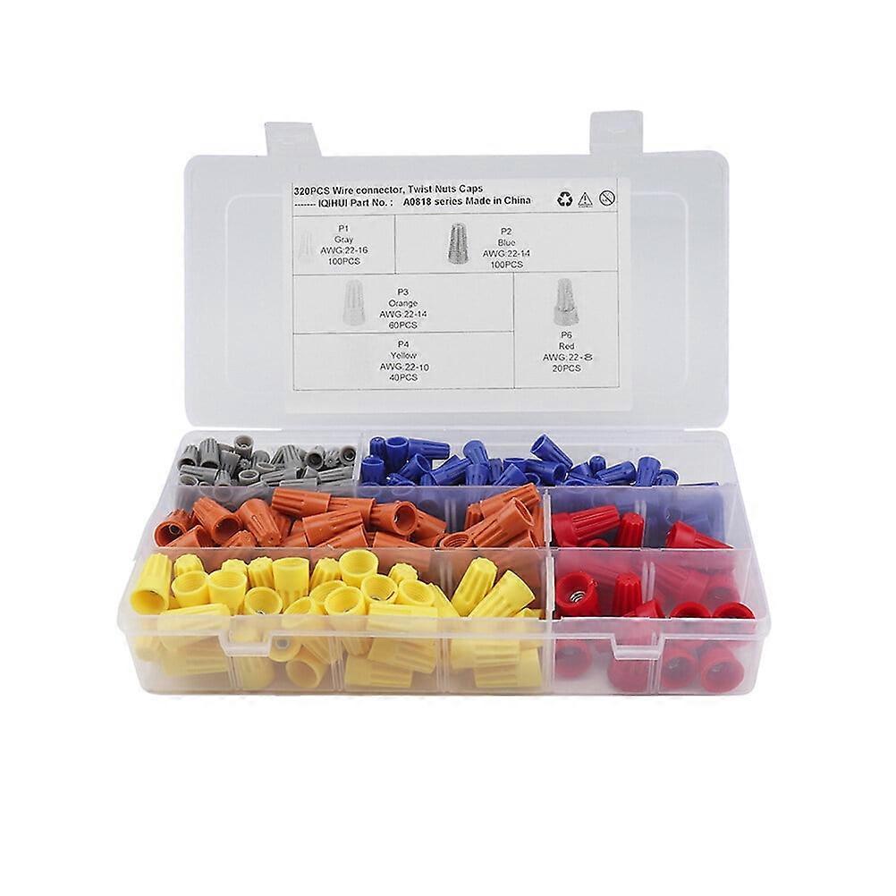 320 Pcs Spring Insert Assortment Kit Electric Wire Connector Crimp Connectors Wire Connection Screw Terminal
