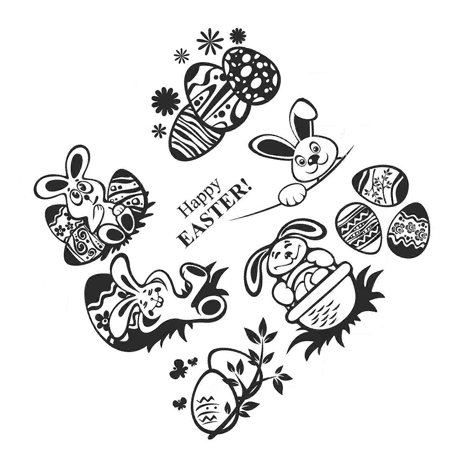 Easter Rabbit Eggs Clear Silicone Stamp for DIY Invitation Card Scrapbooking Paper Craft Rubber Stamp Handmade Journal Multicolor