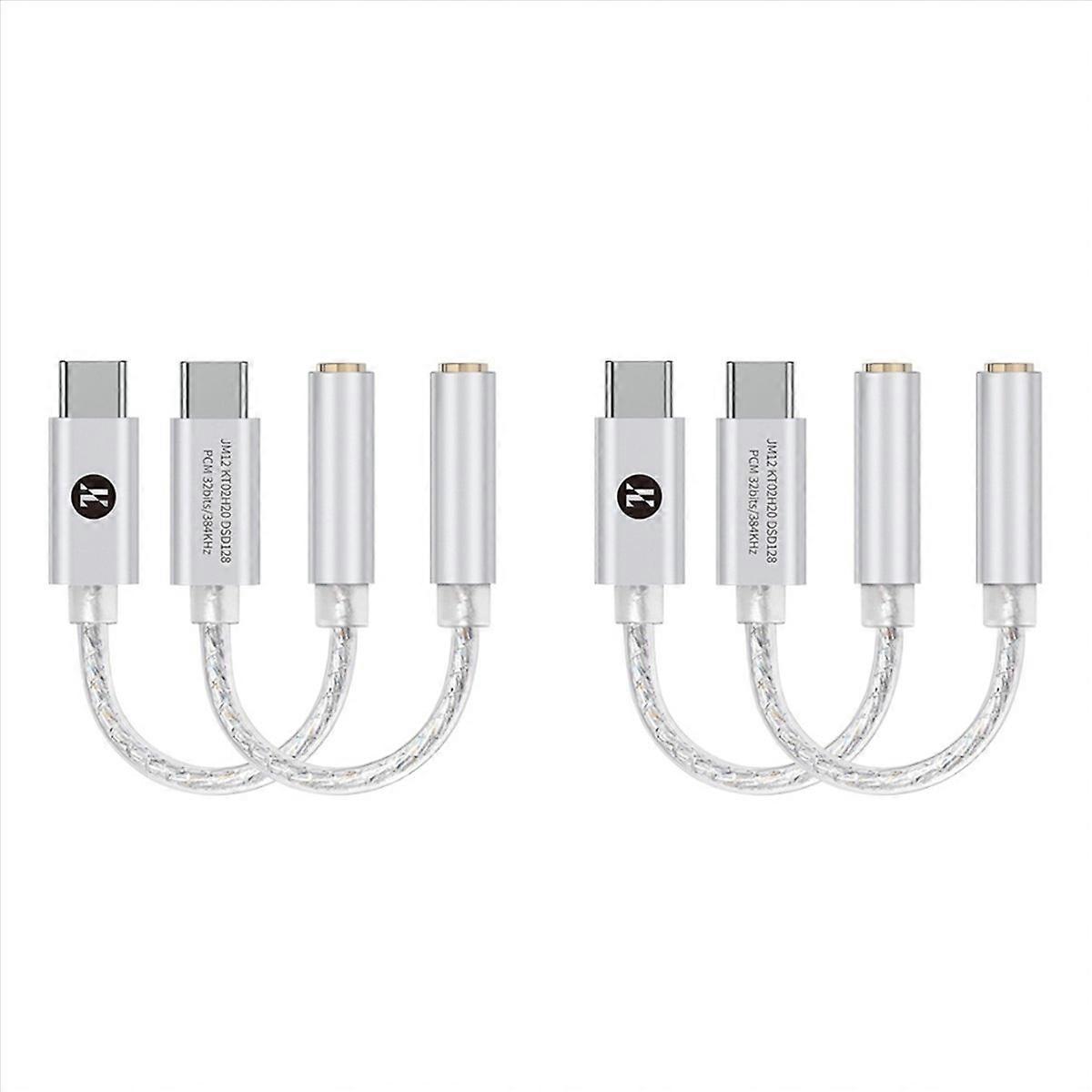 2X JM12 Digital Audio Decoding Adapter Headphone Amplifier Small Tail KT02H20 TYPEC to 3.5mm