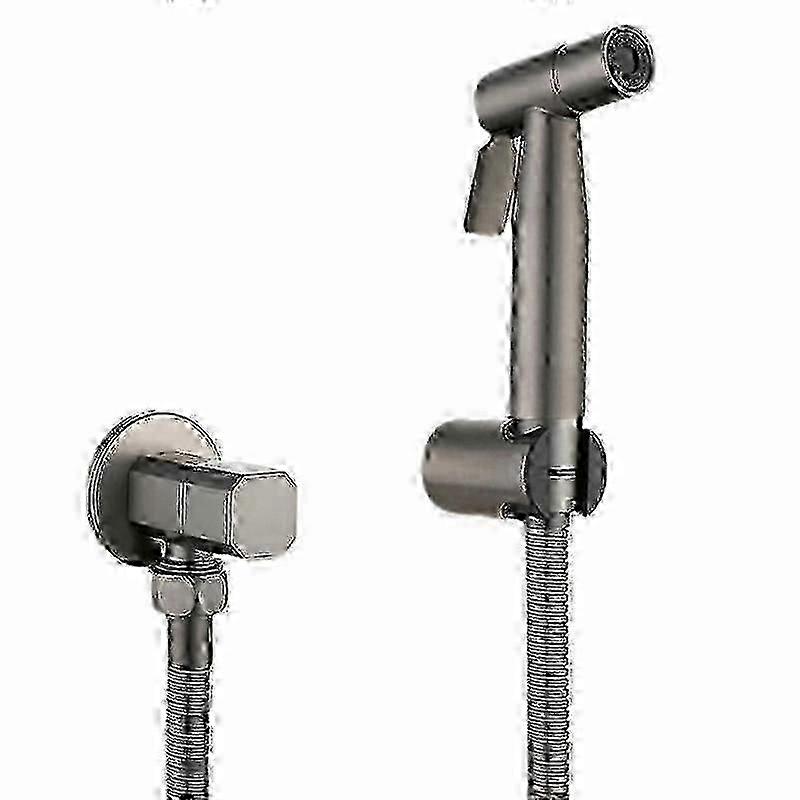 Spruzzatore per bidet grigio spazzolato in ottone grigio canna di fucile Kit WC doccia con set di valvole in rame - GD12