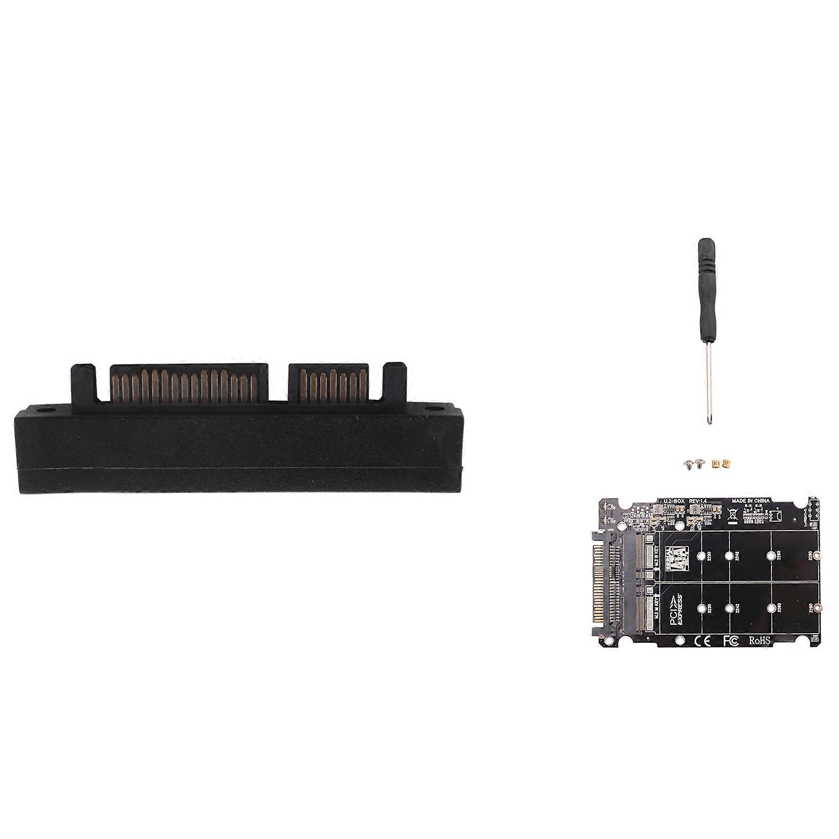 Right Angled 90 Degree SAS 22 Pin to 7 Pin+15 Pin SATA Adapter with 2 in 1 M.2 NVMe M.2 Key M Key B SSD to U.2 Adapter