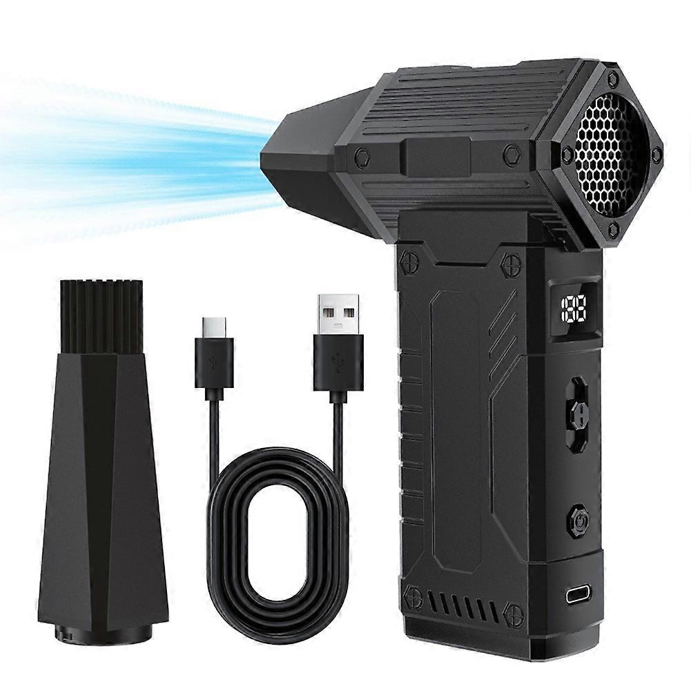 Compressed Air Duster,130,000RPM Turbo Blower with LED Display and Light,Electric Air Duster for Keyboard,PC,Car Home