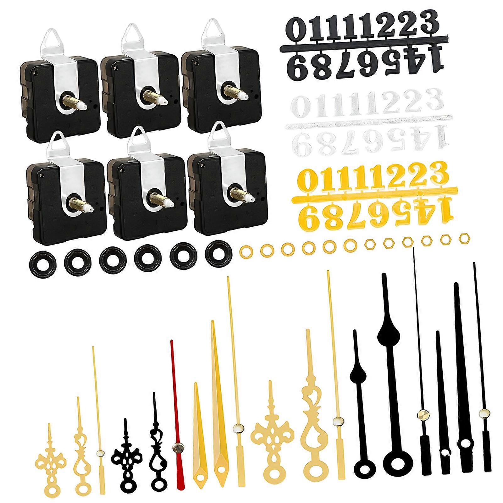 Quartzs DIY Wall Clock Movement Mechanism Battery Operated DIY Repair Parts Replacement with Clock Hands Second Hand Multicolor