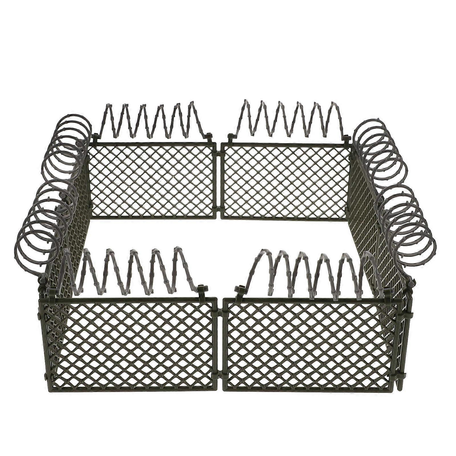 Versatile Diy Miniature Fence For War Scenarios And Prison Environments In Dark Green Providing Easy Assembly And Realistic Design 1 Set