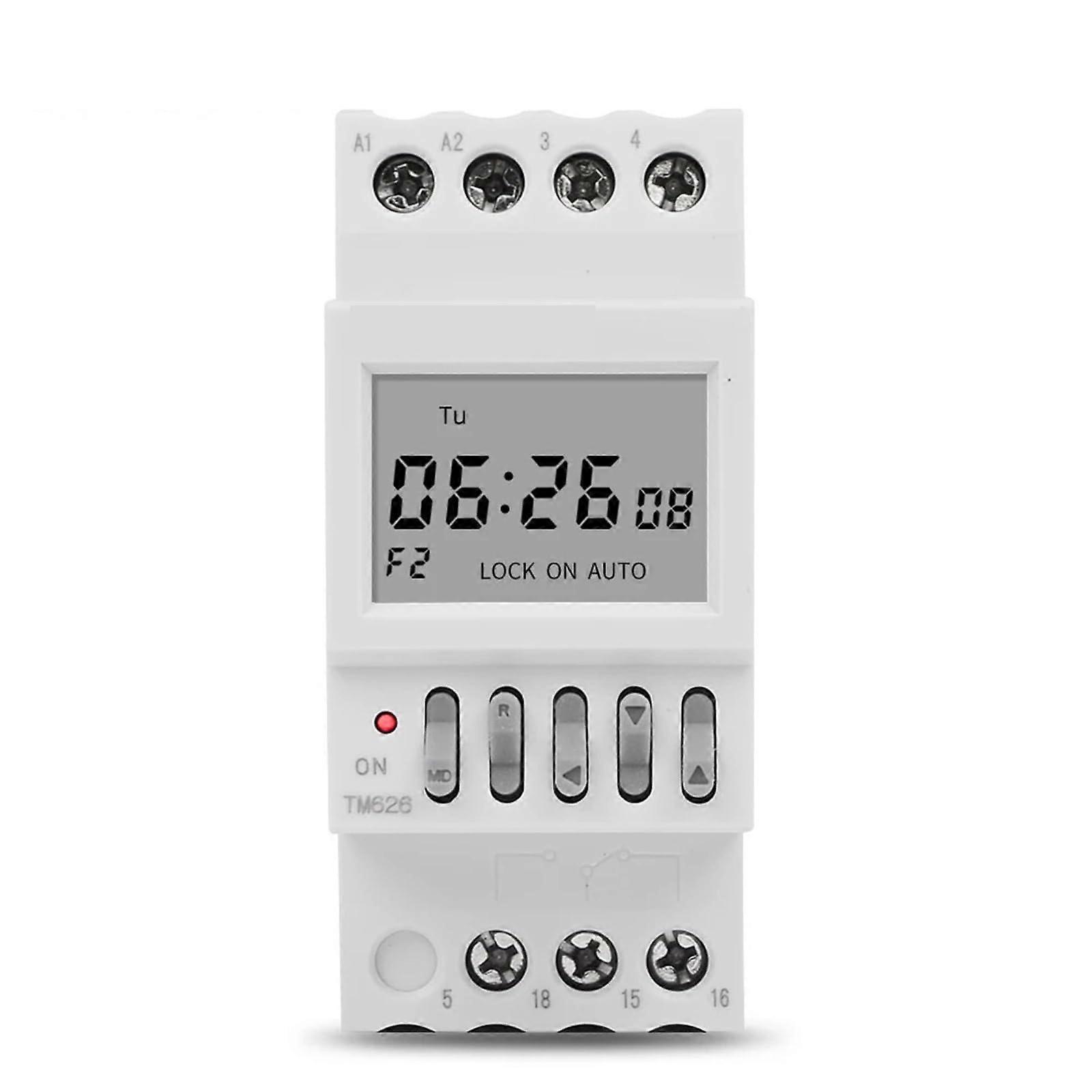 Programmable Timer Switch 2 Channel Weekly Digital DIN Rail Mounted with Precision Time Control 220V