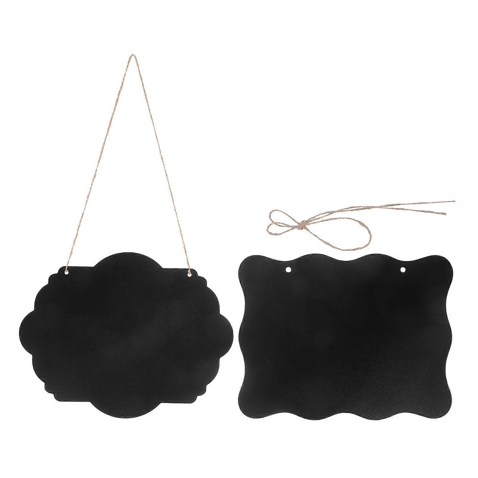 Hanging Message Board Small Wooden Blackboard for Display 2Pcs