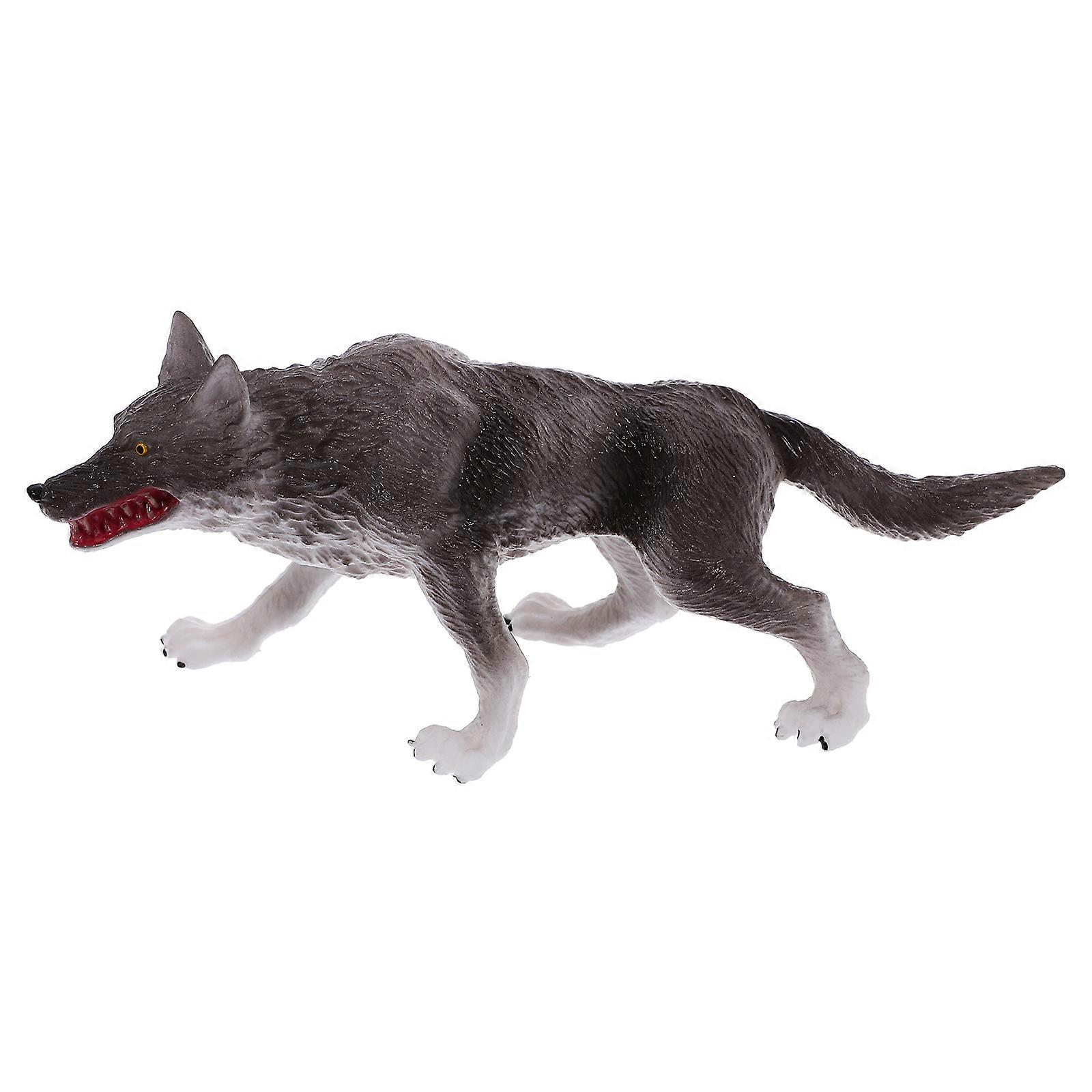 ABS Wolf Statue for Decoration Small Realistic Simulation Wolf Model