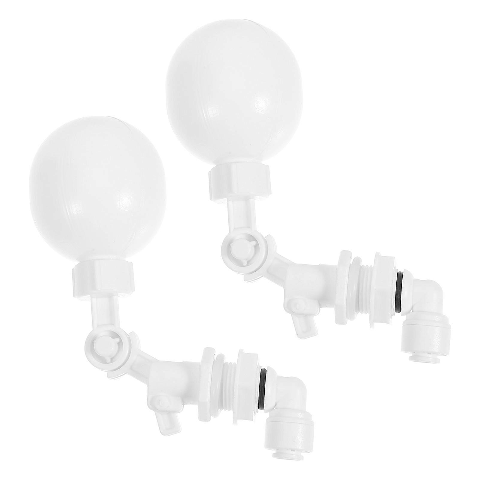 Automatic Water Shut Off Float Valve for Water Tanks 2Pcs White Plastic