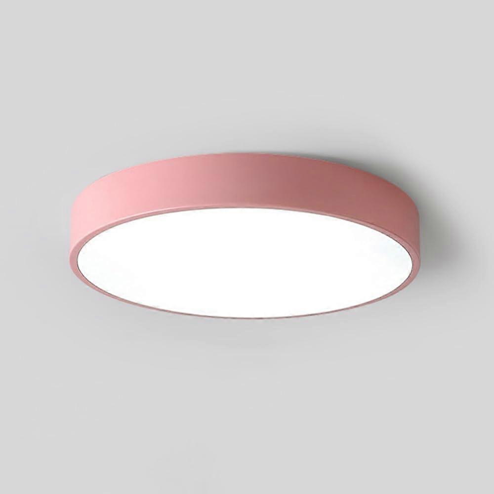 Dimmable LED Ceiling Light with Remote, Modern Flush Mount Fixture, Adjustable 3000K6000K, Pink 50cm