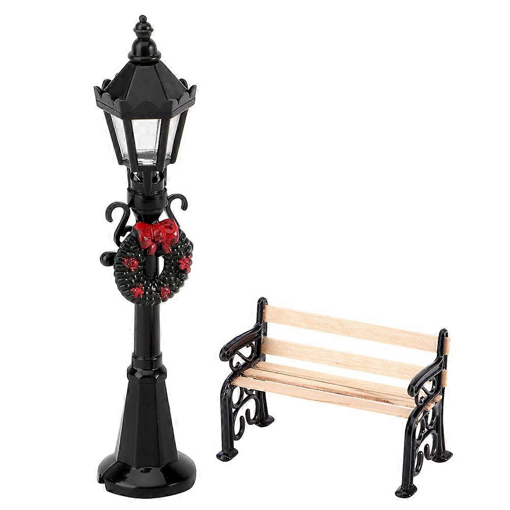 Bench Decoration Use Adorable Miniature Chair 2Sets