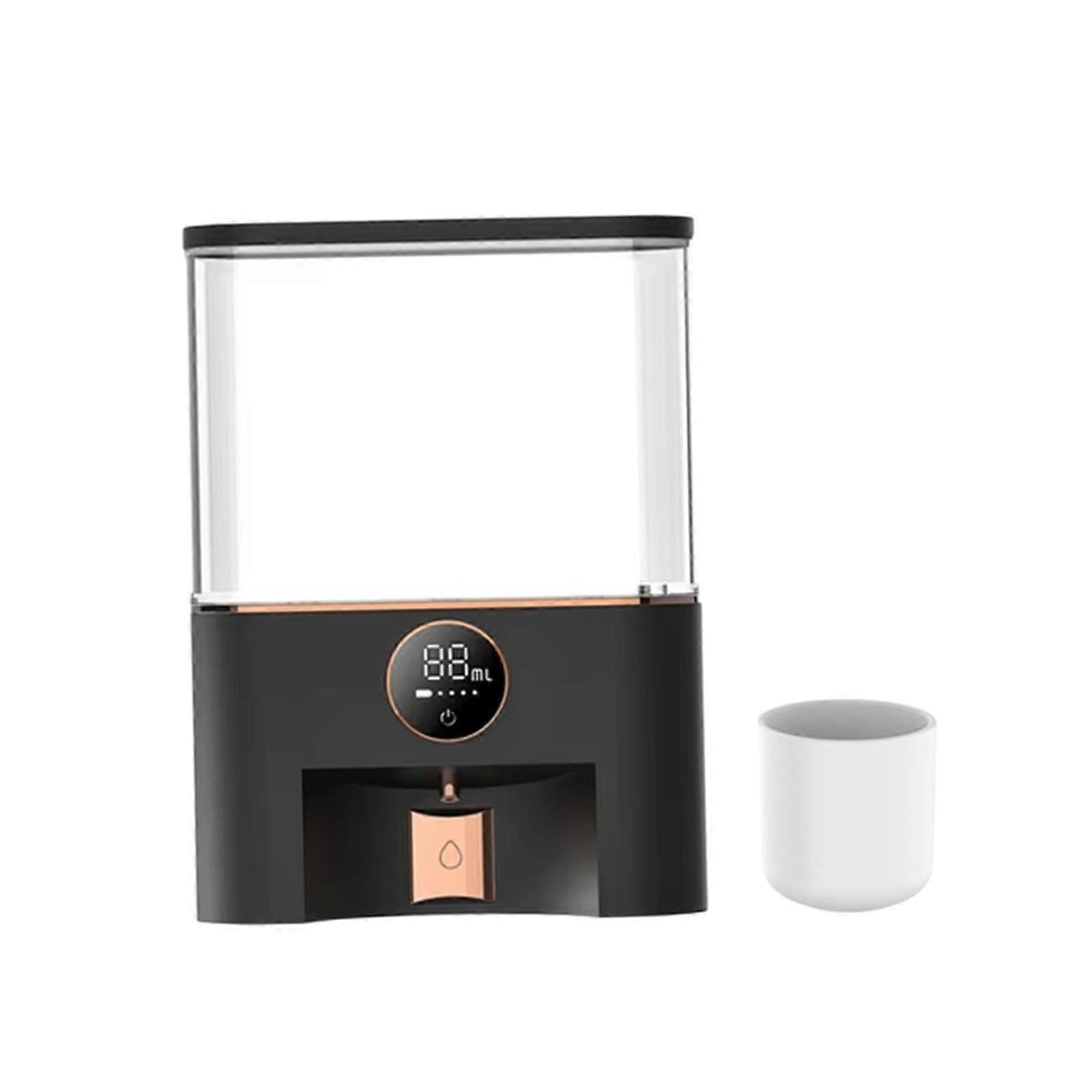 Automatic Soap Dispenser Wall Mounted Touchless Adjustable Flow for Bathroom Hotel Cafe Black