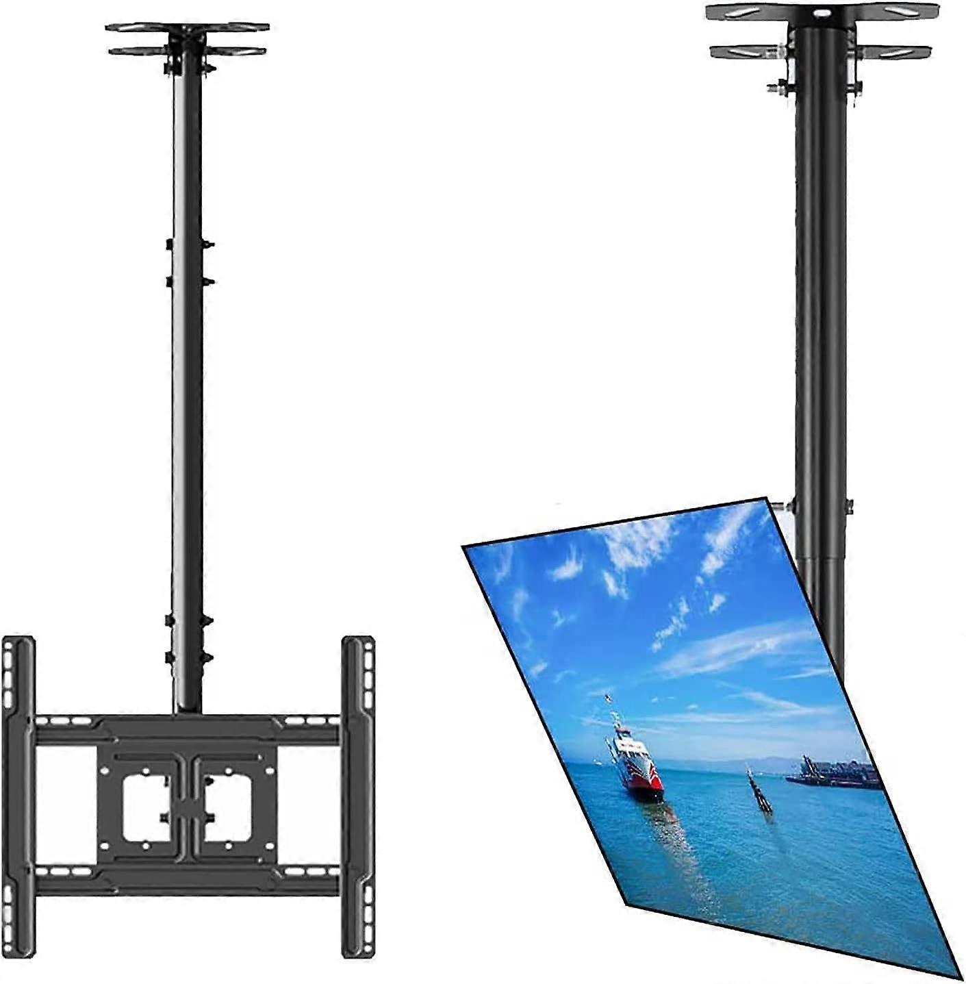 Ceiling TV Mount Bracket For 3270in Flat And Curved TVs, Tilt And Swivel, VESA 600x400mm, Supports Up To 50kg, 1.52m