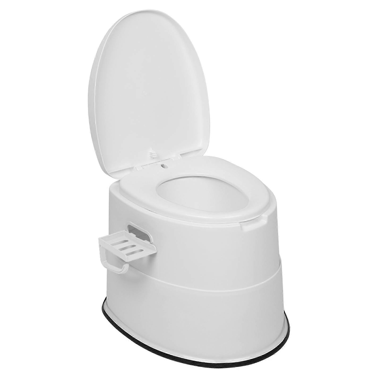 Portable Camping Toilet with OdorSealing Dual Lids, Removable Bucket and Paper Holder for Travel