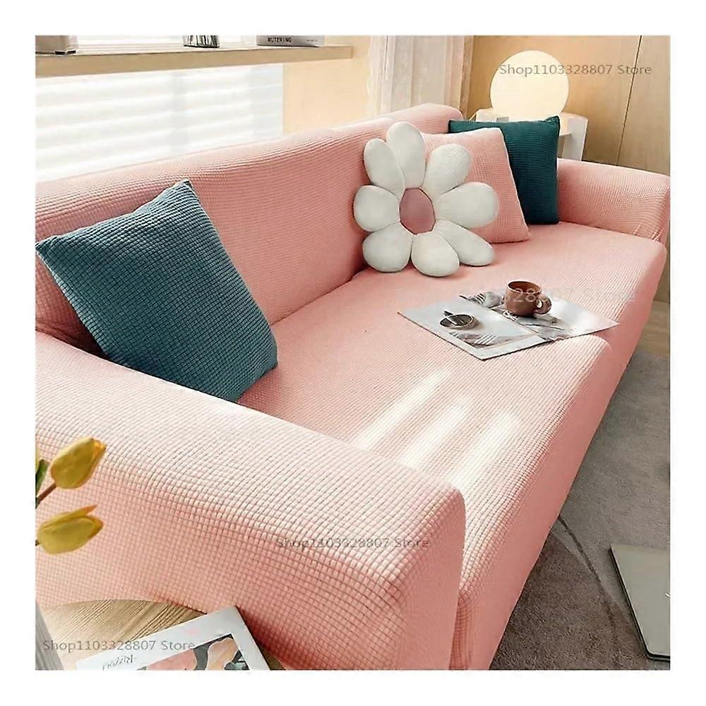 Waterproof Stretchable Sofa Cover for 4 Seater L Shaped Couch Protector Pink Universal Fit