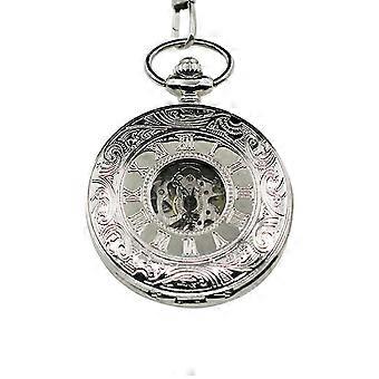 Orologio automatico, orologio da tasca meccanico, retrò, a conchiglia, intagliato, cavo, orologio da coppia, ciondolo a catena per maglione, retrò, orologio meccanico da uomo e da donna