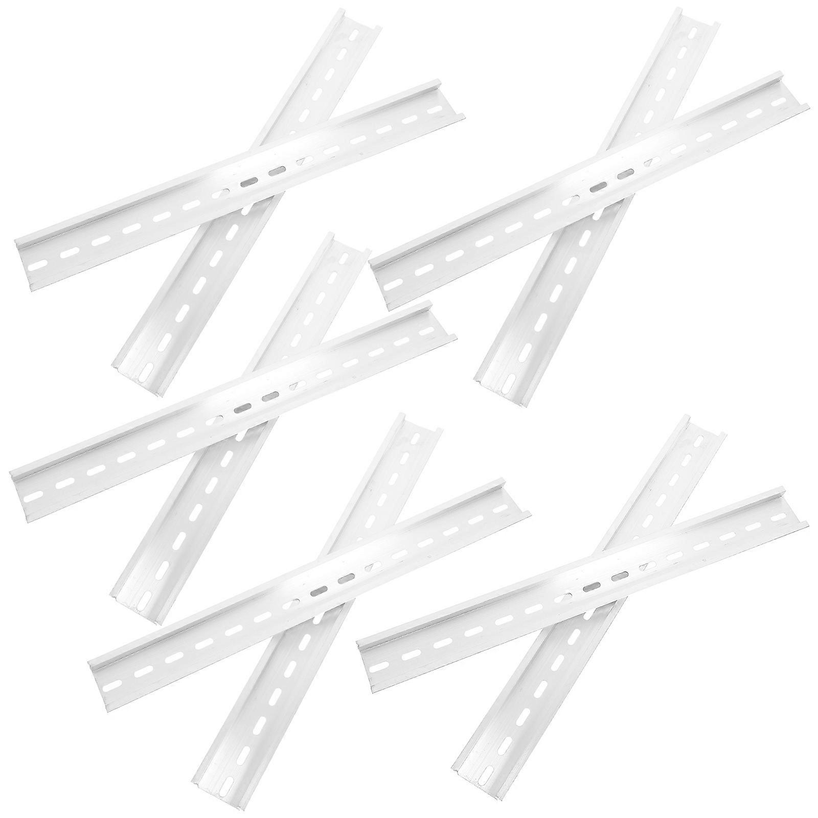 10pcs Standard Aluminum DIN Rail Slotted Mount Compatible with DZ47 Circuit Breaker for Electrical Installation