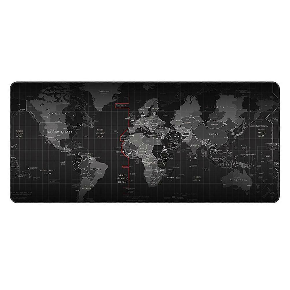 Large Gaming Mouse Pad with Map Design for Office Protection Black Antiskid Desk Mat 0.25 x 24 x 12 inches