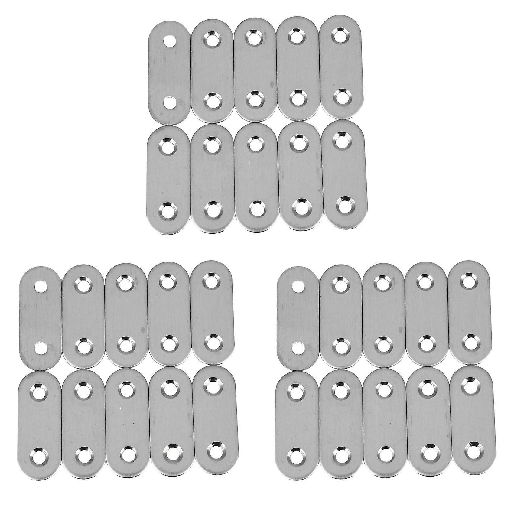 Flat Mending Plates Repair Fixing Joining Brackets 40x15mm 30pcs