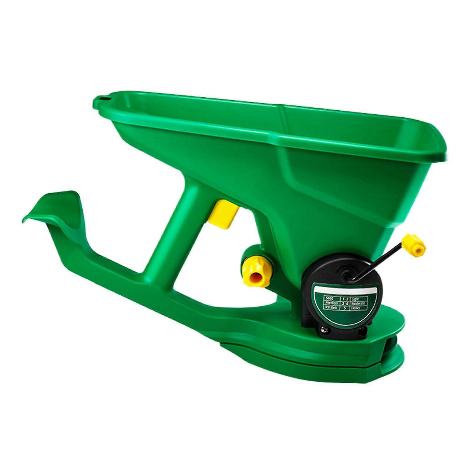 Handheld Lawn Fertilizer Spreader with Uniform Seed Spreading, AntiClogging Durable HandCrank