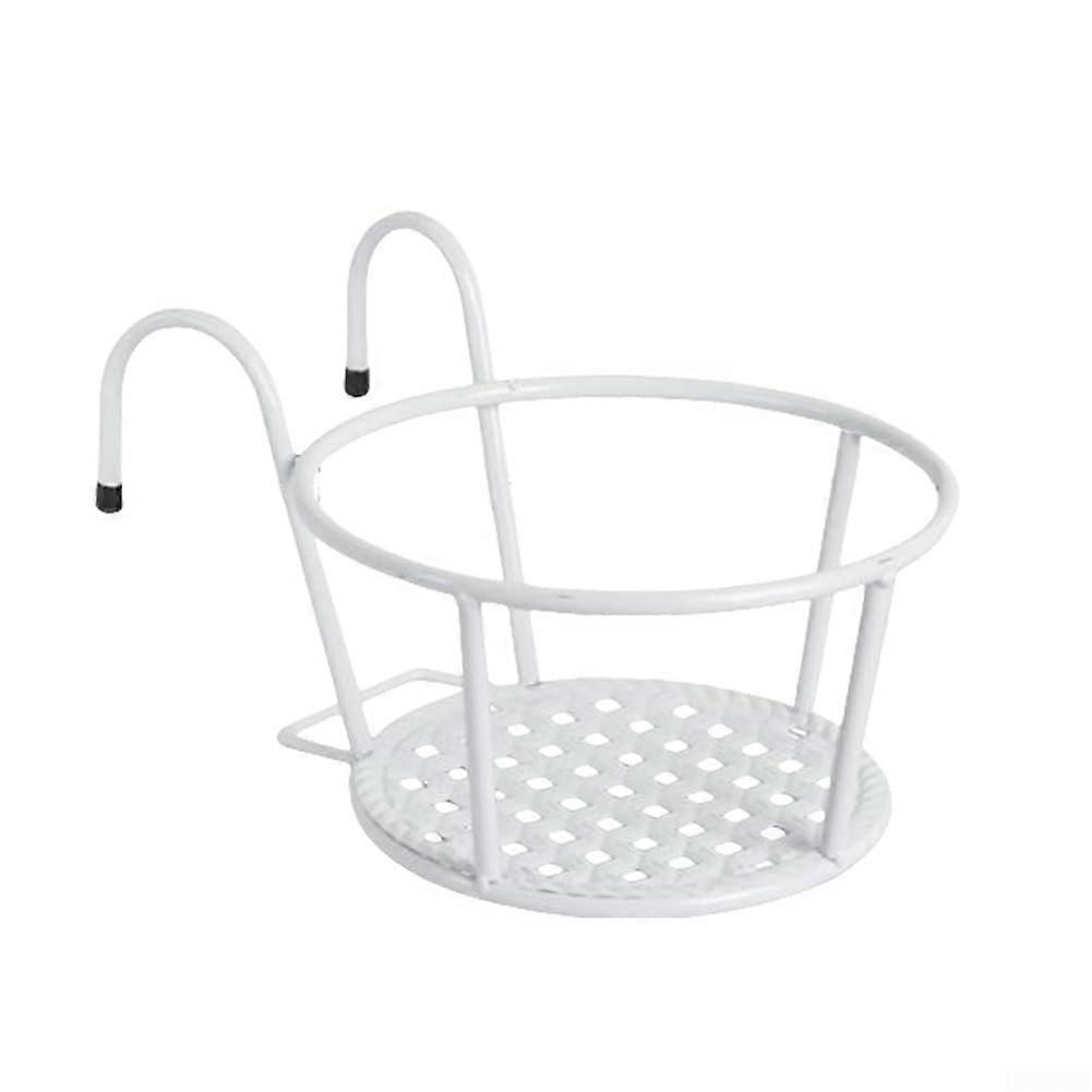 Balcony Plant Stand 4PC Set, Iron Railing Holder for Multiple Pots, Indoor Outdoor Space Saving