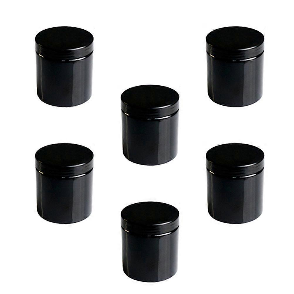 Cream Jars Empty Makeup Bottles for Storage Use 6Pcs Black Pet Material