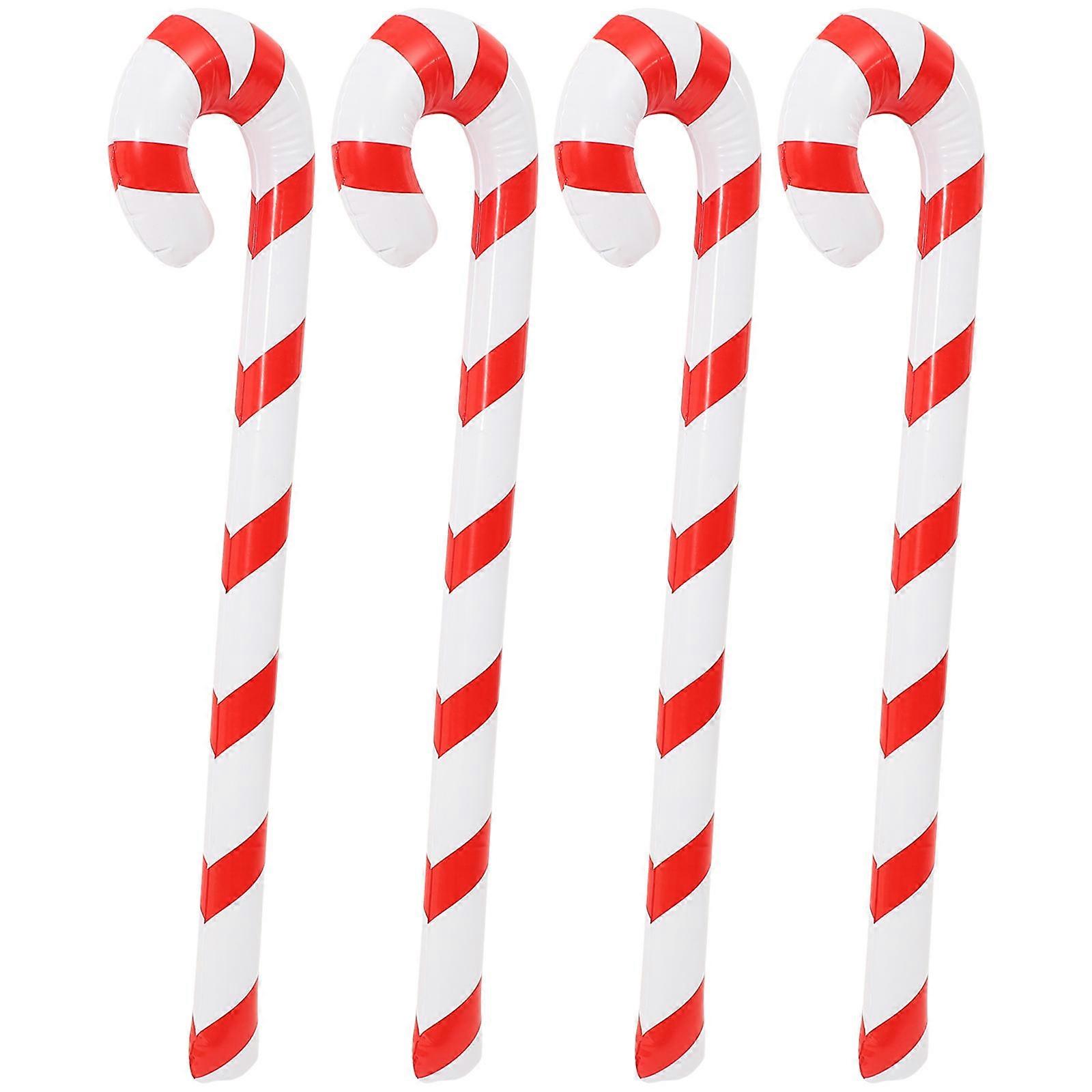 Inflatable Candy Canes 4Pcs Decorative Props For Christmas Party Assorted Décor