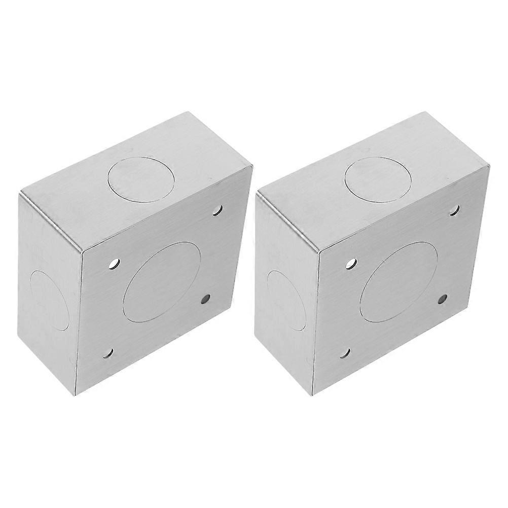 Fireproof Electrical Junction Box 2Pcs Stainless Steel Surface Mount Box for Wall Use